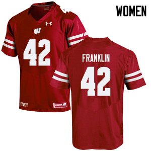 Women's Wisconsin Badgers NCAA #42 Jaylan Franklin Red Authentic Under Armour Stitched College Football Jersey EQ31P78CQ